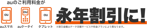 auのご利用料金が永年割引に！